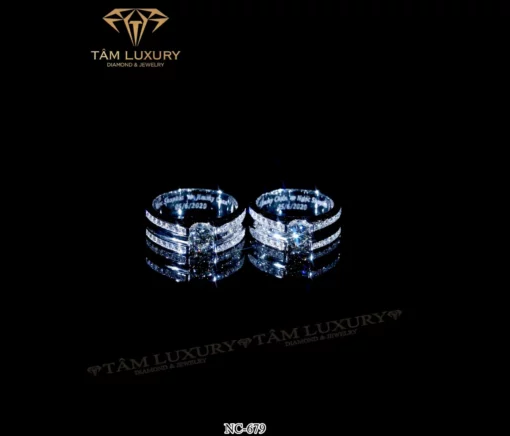 Nhẫn Kim Cương Vàng Ý 750 Cặp “Vianna” – NC679