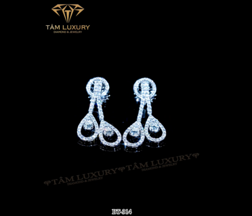 Bông Tai Kim Cương Vàng Ý 750 “Paul” – BT314
