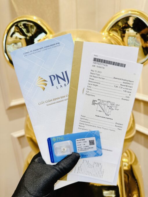 Kim Cương Thiên Nhiên 7.2mm – M – VVS1 – Kiểm Định GIA – PNJ – Mã VC2212